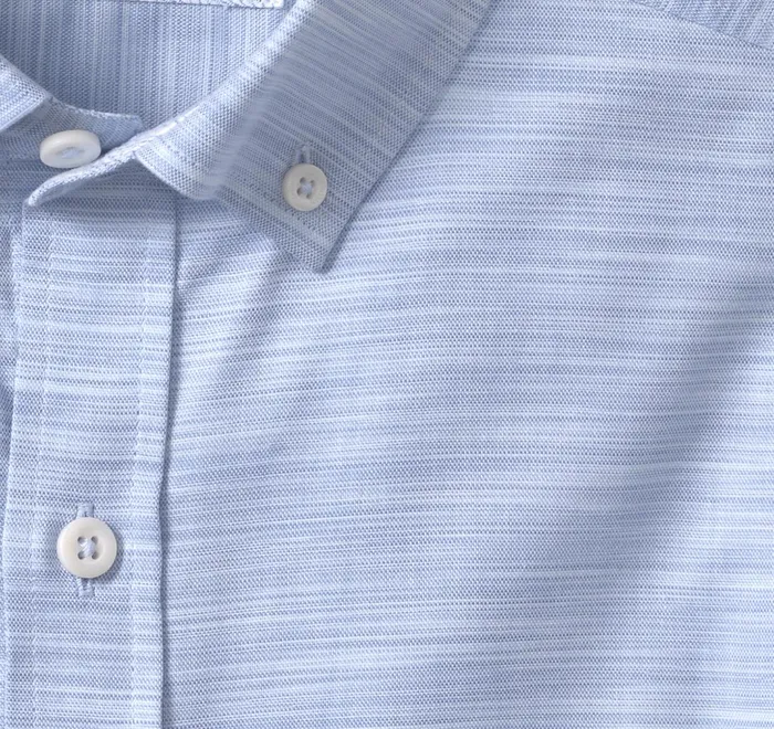 JohnstonandMurphy Shirts ButtonCollar Premium Cotton Shirt Blue Striated Oxford 8211 Men