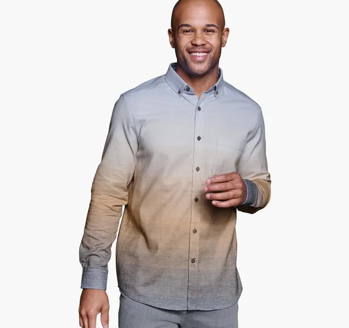 JohnstonandMurphy Shirts Heathered Shirt Bluebrown Brushed Ombre 8211 Men