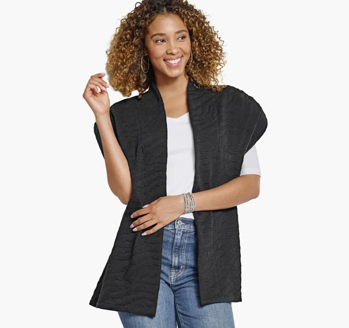 JohnstonandMurphy Shirts Sweaters and Blazers Knit Jacquard Vest Black 8211 Women