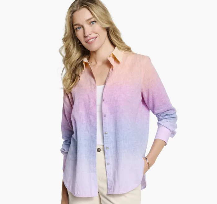 JohnstonandMurphy Shirts Sweaters and Blazers Ombre ButtonFront Shirt Rainbow 8211 Women JohnstonandMurphy Shirts Sweaters and Blazers Ombre ButtonFront Shirt Rainbow 8211 Women