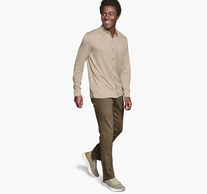 JohnstonandMurphy Shirts Vintage Birdseye ButtonFront Tan 8211 Men JohnstonandMurphy Shirts Vintage Birdseye ButtonFront Tan 8211 Men