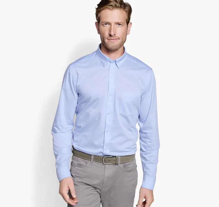 JohnstonandMurphy Shirts Xc Flex Stretch LongSleeve Shirt Blue Birdseye 8211 Men JohnstonandMurphy Shirts Xc Flex Stretch LongSleeve Shirt Blue Birdseye 8211 Men