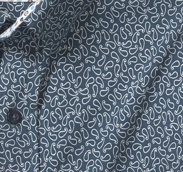 JohnstonandMurphy Shirts Xc Flex Stretch LongSleeve Shirt Navy Paisley 8211 Men