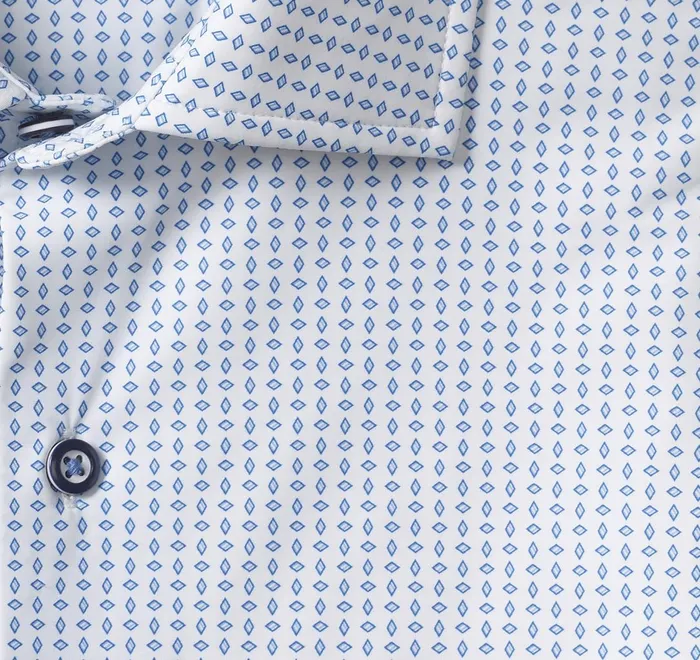 JohnstonandMurphy Shirts Xc4 LongSleeve Print Knit Shirt Whiteblue Diamond 8211 Men