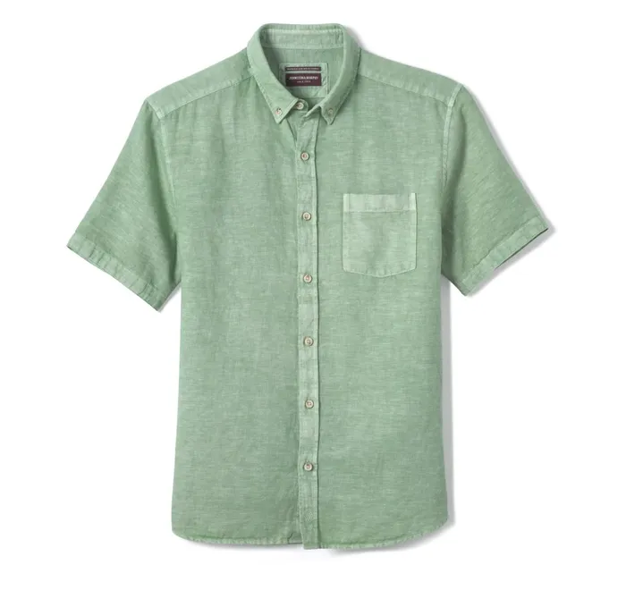 JohnstonandMurphy ShortSleeve Shirts Garment Dyed Shirt Green 8211 Men JohnstonandMurphy ShortSleeve Shirts Garment Dyed Shirt Green 8211 Men
