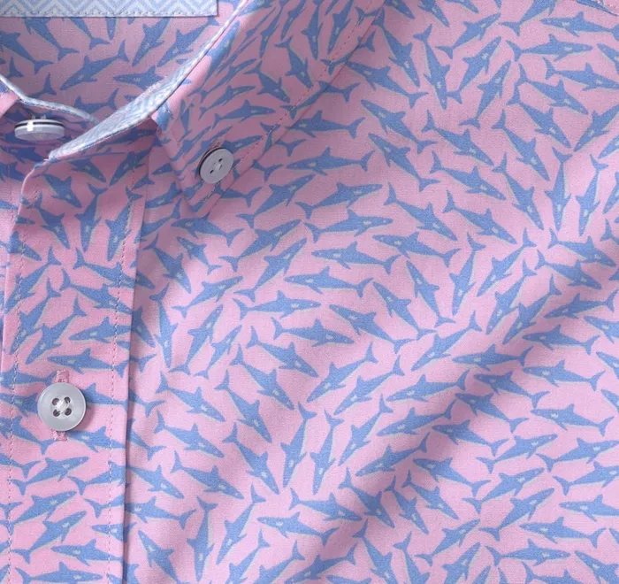 JohnstonandMurphy ShortSleeve Shirts Printed Cotton ShortSleeve Shirt Pink Swarming Shark 8211 Men JohnstonandMurphy ShortSleeve Shirts Printed Cotton ShortSleeve Shirt Pink Swarming Shark 8211 Men