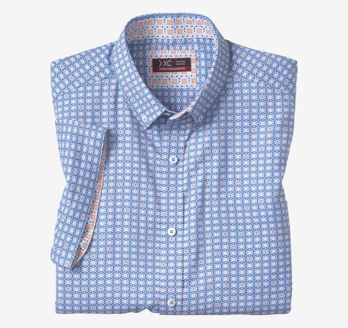 JohnstonandMurphy ShortSleeve Shirts Xc4 ShortSleeve Stretch Woven Shirt Blue Multi Linked Circle 8211 Men JohnstonandMurphy ShortSleeve Shirts Xc4 ShortSleeve Stretch Woven Shirt Blue Multi Linked Circle 8211 Men