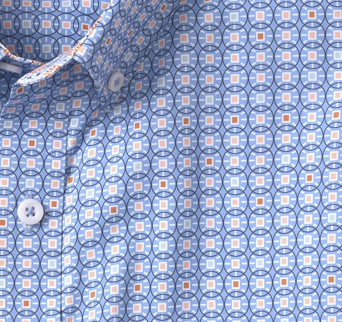JohnstonandMurphy ShortSleeve Shirts Xc4 ShortSleeve Stretch Woven Shirt Blue Multi Linked Circle 8211 Men JohnstonandMurphy ShortSleeve Shirts Xc4 ShortSleeve Stretch Woven Shirt Blue Multi Linked Circle 8211 Men
