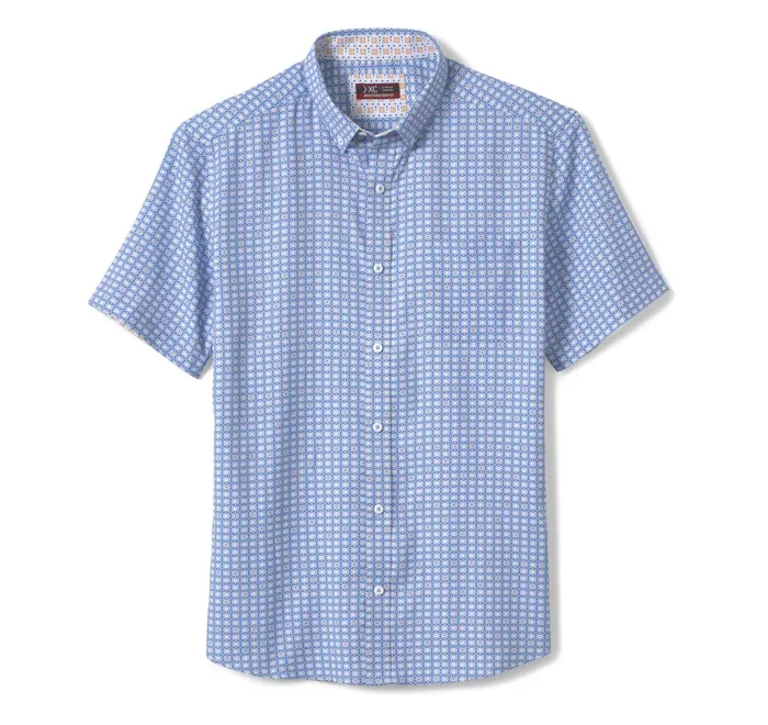 JohnstonandMurphy ShortSleeve Shirts Xc4 ShortSleeve Stretch Woven Shirt Blue Multi Linked Circle 8211 Men JohnstonandMurphy ShortSleeve Shirts Xc4 ShortSleeve Stretch Woven Shirt Blue Multi Linked Circle 8211 Men