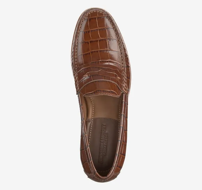 JohnstonandMurphy SlipOns and Loafers Baldwin Penny Loafer Mahogany Crocembossed Calfskin 8211 Men JohnstonandMurphy SlipOns and Loafers Baldwin Penny Loafer Mahogany Crocembossed Calfskin 8211 Men