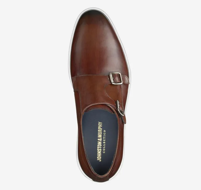 JohnstonandMurphy SlipOns and Loafers Bolivar Monk Strap Brown Italian Calfskin 8211 Men