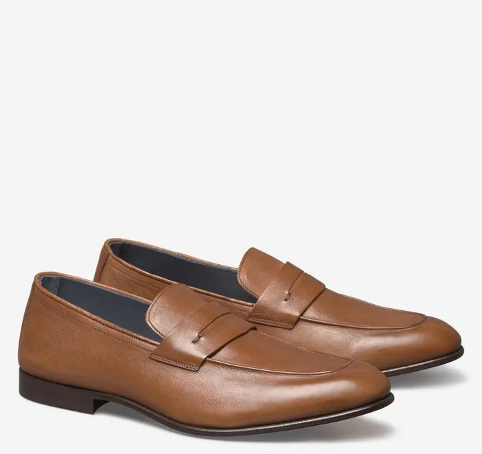 JohnstonandMurphy SlipOns and Loafers Taylor Penny Loafer Tan Italian Calfskin 8211 Men JohnstonandMurphy SlipOns and Loafers Taylor Penny Loafer Tan Italian Calfskin 8211 Men