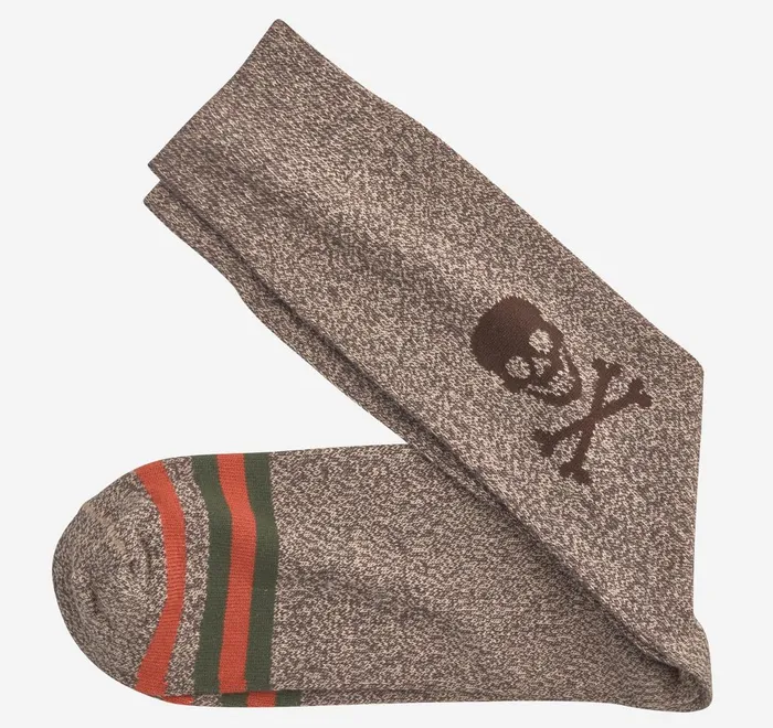 JohnstonandMurphy Socks Heathered Boot Socks Brown Skull 8211 Men