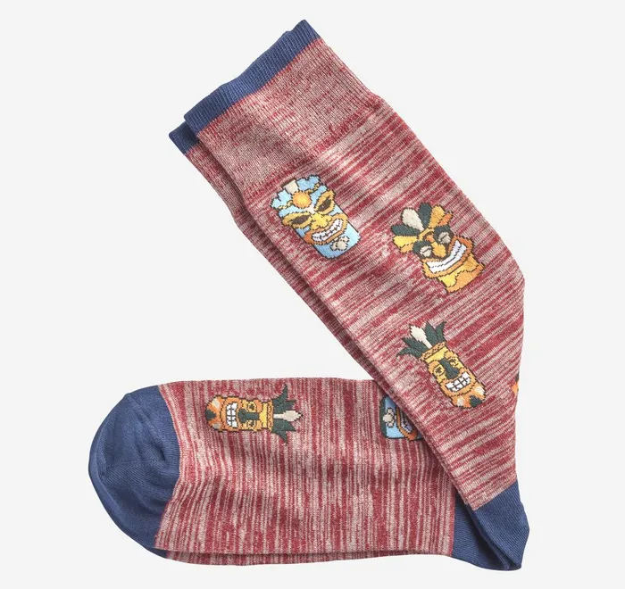 JohnstonandMurphy Socks Novelty Socks Pink Tiki Head 8211 Men