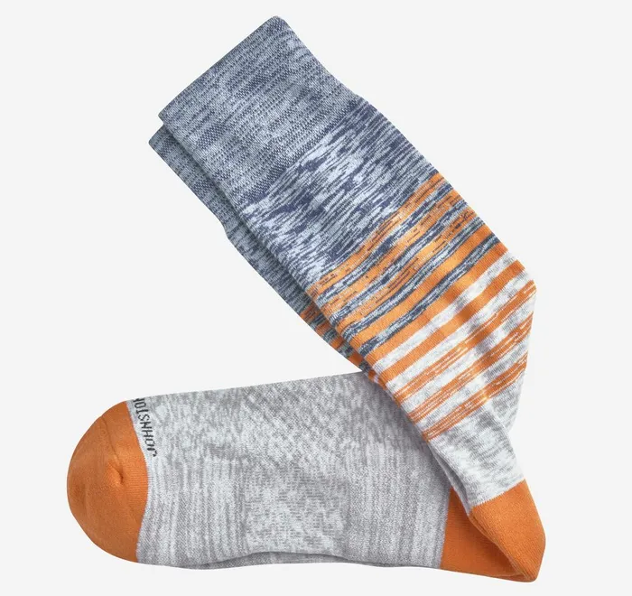 JohnstonandMurphy Socks SpaceDyed Stripe Socks Navy 8211 Men