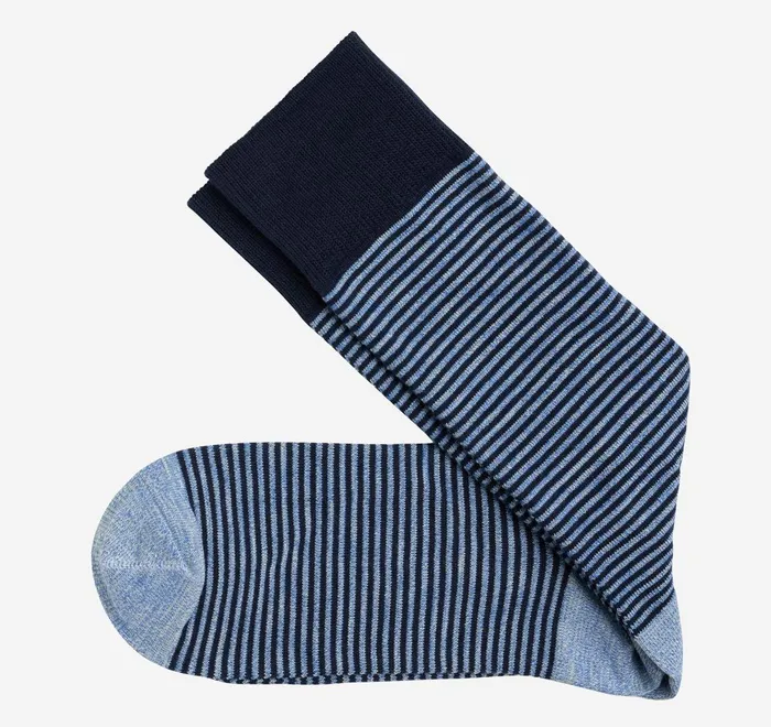 JohnstonandMurphy Socks Striped Dress Socks Blue Heathered Micro Stripe 8211 Men