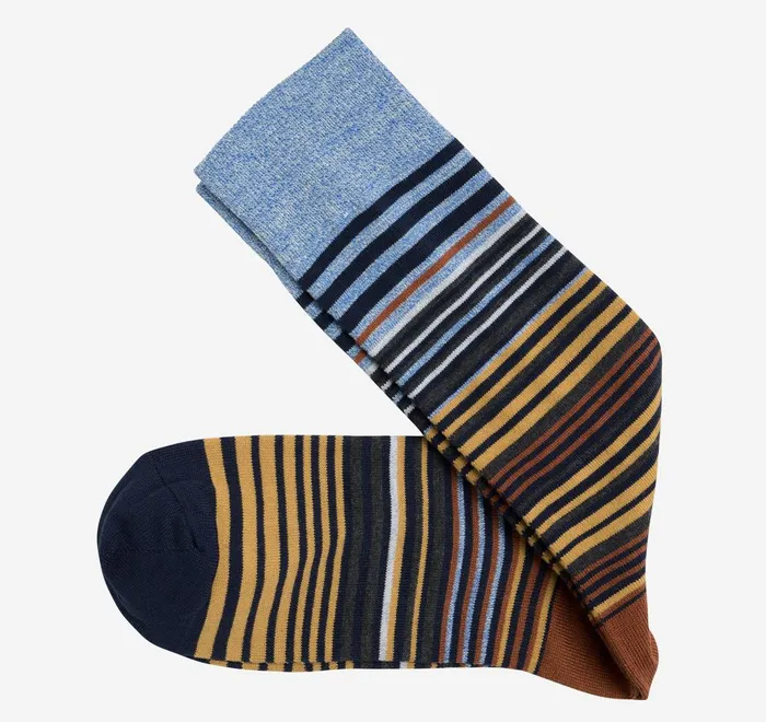 JohnstonandMurphy Socks Striped Dress Socks Navyrust Heathered Multi Stripe 8211 Men