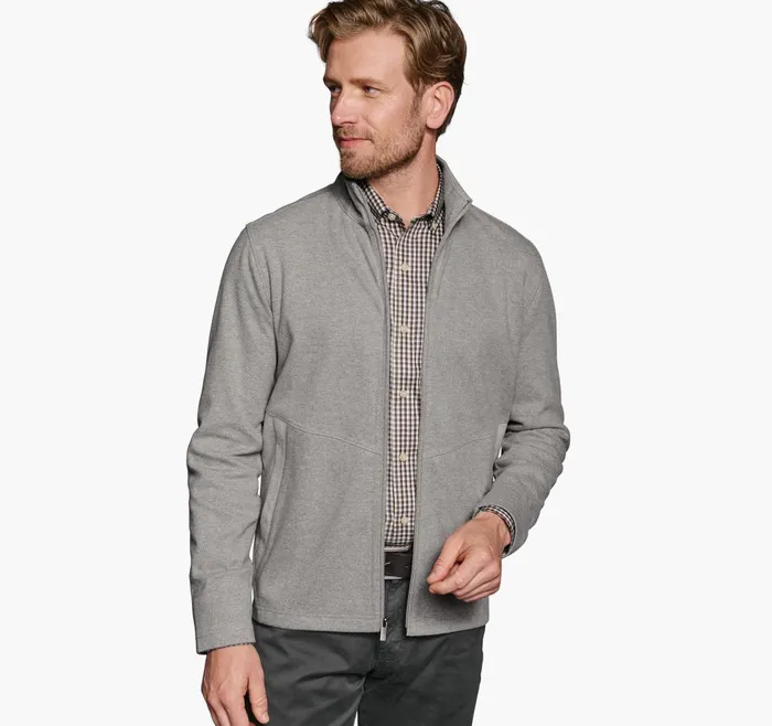 JohnstonandMurphy Sweaters and Knits Brushed Box Full Zip Gray 8211 Men
