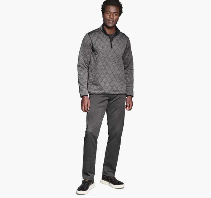 JohnstonandMurphy Sweaters and Knits Diamond Quilt QuarterZip Charcoal Heather 8211 Men JohnstonandMurphy Sweaters and Knits Diamond Quilt QuarterZip Charcoal Heather 8211 Men