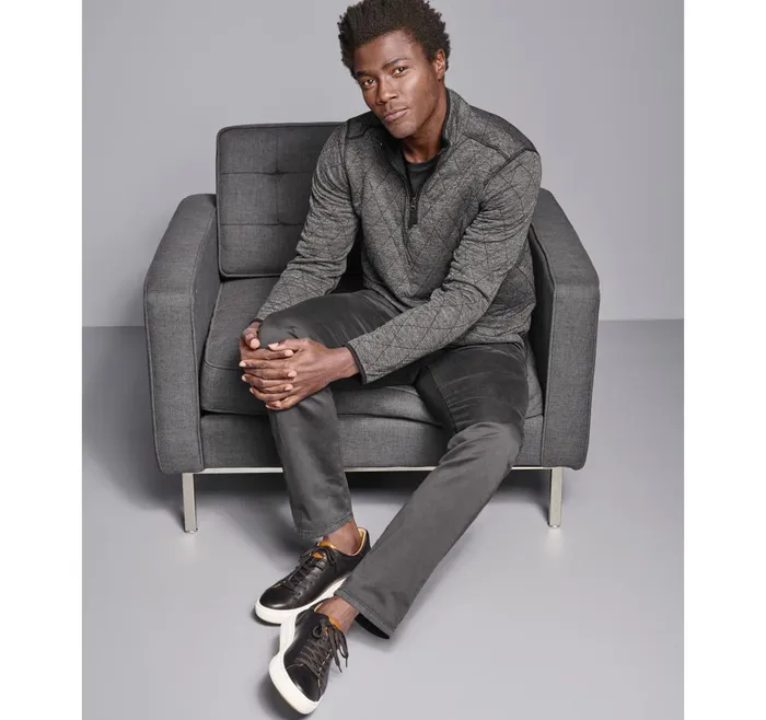 JohnstonandMurphy Sweaters and Knits Diamond Quilt QuarterZip Charcoal Heather 8211 Men JohnstonandMurphy Sweaters and Knits Diamond Quilt QuarterZip Charcoal Heather 8211 Men