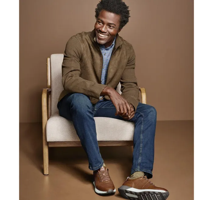 JohnstonandMurphy Sweaters and Knits FauxSuede FullZip Camel 8211 Men JohnstonandMurphy Sweaters and Knits FauxSuede FullZip Camel 8211 Men