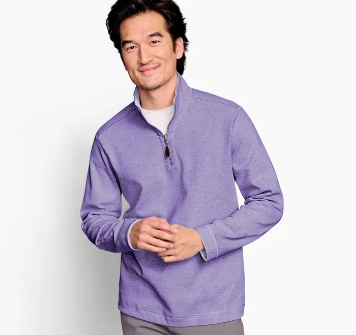 JohnstonandMurphy Sweaters and Knits Reversible Solid QuarterZip Purplelight Blue 8211 Men JohnstonandMurphy Sweaters and Knits Reversible Solid QuarterZip Purplelight Blue 8211 Men