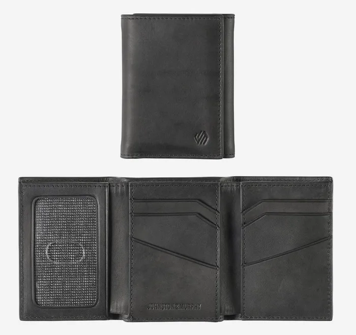 JohnstonandMurphy Wallets Rhodes Trifold Wallet Black Full Grain 8211 Men