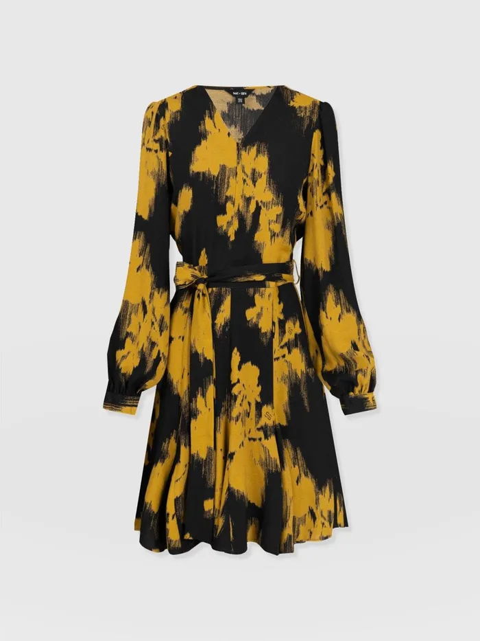 Joselyn Mini Dress 8211 Yellow Fade Floral Yellow Fade Floral Women Saint And Sofia Dresses