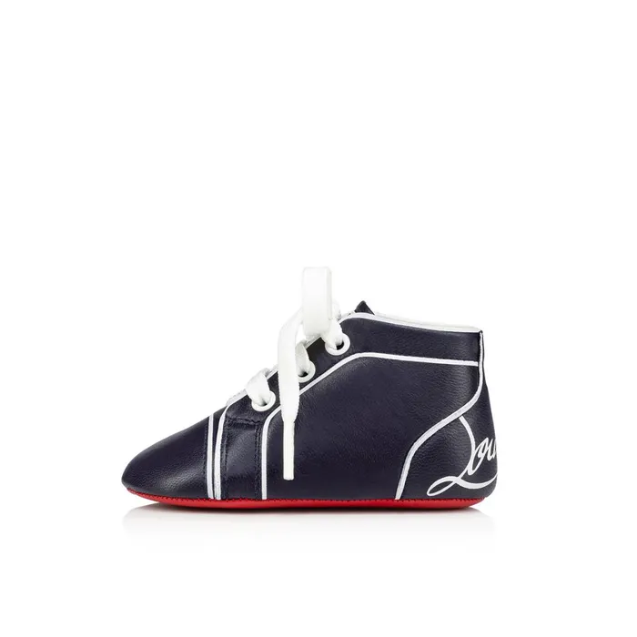 Kids Baby Funnyto Baby Sneakers 8211 Nappa Leather 8211 Navy Blue Christian Louboutin Boys