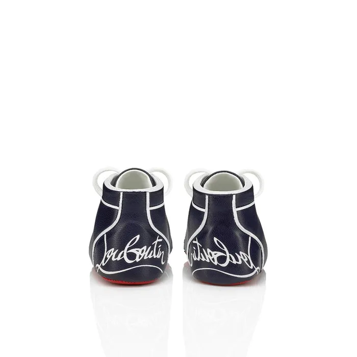 Kids Baby Funnyto Baby Sneakers 8211 Nappa Leather 8211 Navy Blue Christian Louboutin Boys