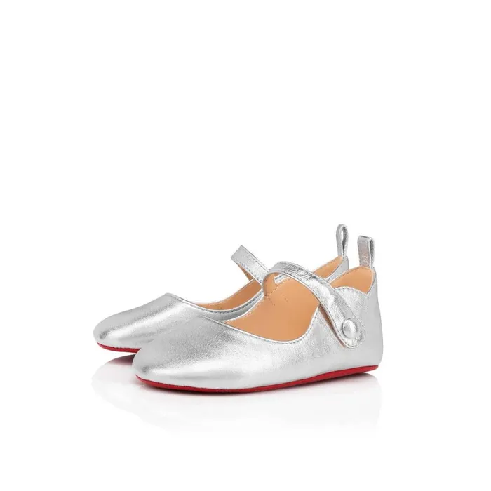 Kids Baby Love Chick Ballerinas 8211 Nappa Leather 8211 Silver Silver Christian Louboutin Girls Kids Baby Love Chick Ballerinas 8211 Nappa Leather 8211 Silver Silver Christian Louboutin Girls