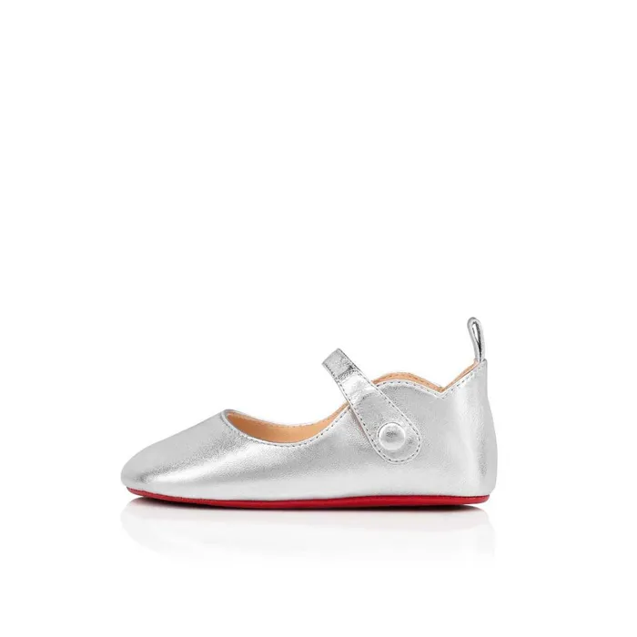 Kids Baby Love Chick Ballerinas 8211 Nappa Leather 8211 Silver Silver Christian Louboutin Girls