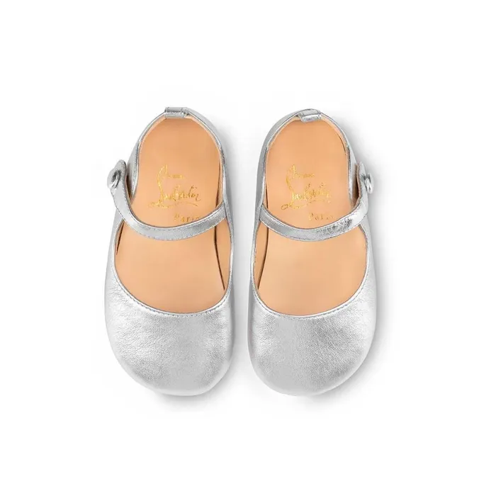 Kids Baby Love Chick Ballerinas 8211 Nappa Leather 8211 Silver Silver Christian Louboutin Girls