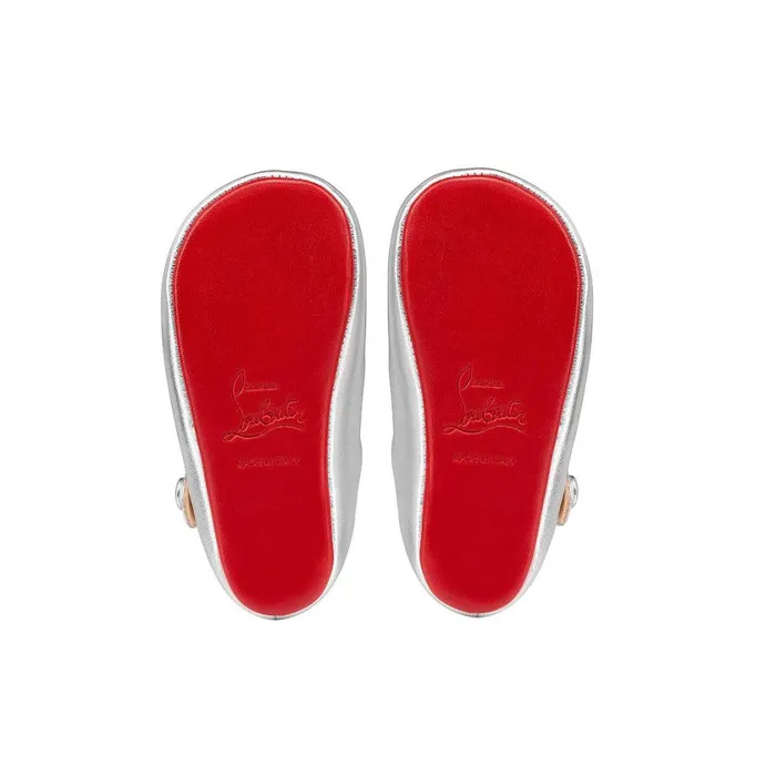 Kids Baby Love Chick Ballerinas 8211 Nappa Leather 8211 Silver Silver Christian Louboutin Girls