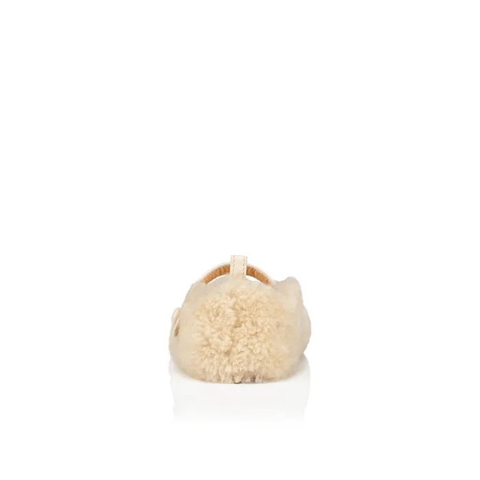 Kids Baby Love Chick Ballerinas 8211 Shearling And Nappa Leather 8211 Beige Beige Christian Louboutin Girls