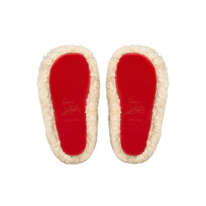 Kids Baby Love Chick Ballerinas 8211 Shearling And Nappa Leather 8211 Beige Beige Christian Louboutin Girls