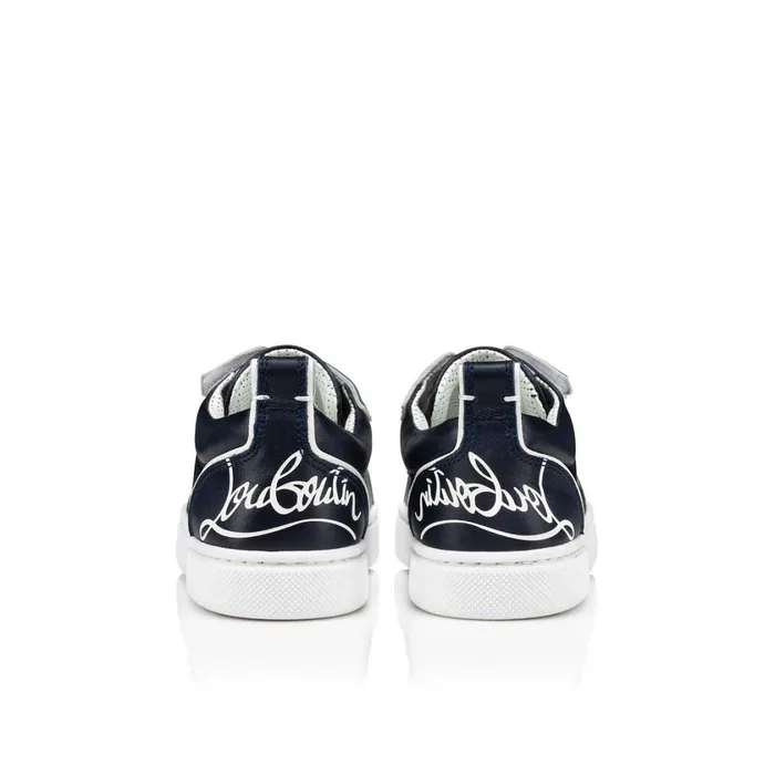 Kids Funnyto Lowtop Sneakers 8211 Calf Leather 8211 Navy Blue Christian Louboutin Sneakers