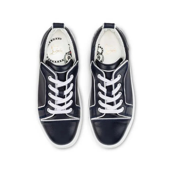 Kids Funnyto Lowtop Sneakers 8211 Calf Leather 8211 Navy Blue Christian Louboutin Sneakers