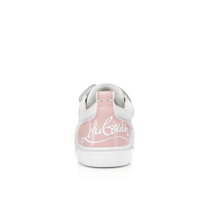 Kids Funnyto Sneakers 8211 Calf Leather And Patent Calf Leather 8211 Rosy White Christian Louboutin Sneakers