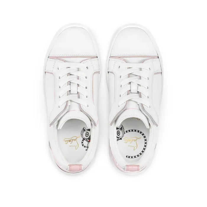 Kids Funnyto Sneakers 8211 Calf Leather And Patent Calf Leather 8211 Rosy White Christian Louboutin Sneakers