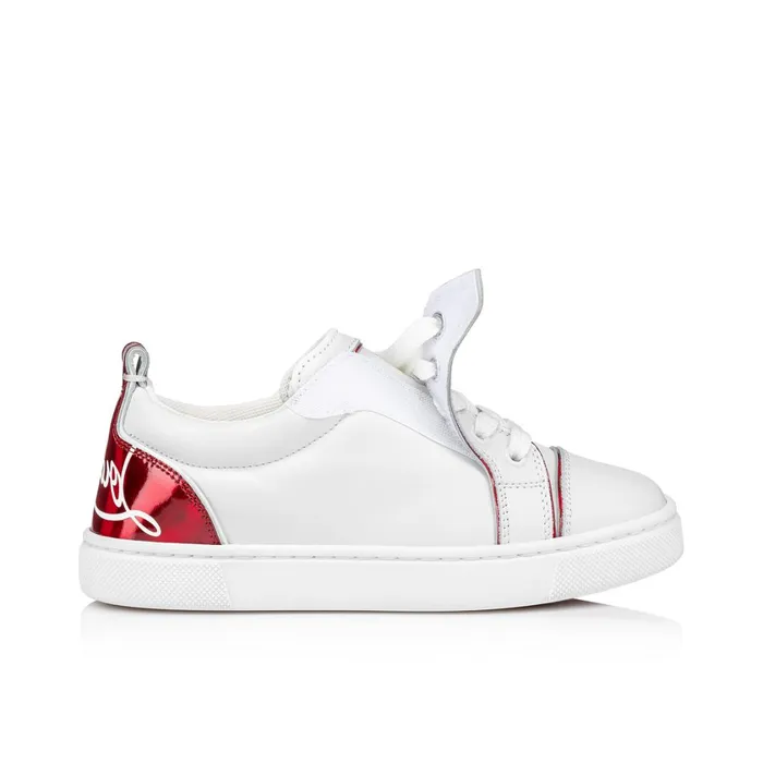 Kids Funnyto Sneakers 8211 Calf Leather And Patent Calf Leather Psychic 8211 Loubi White Christian Louboutin Sneakers