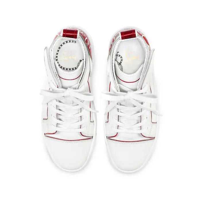 Kids Funnytopi Hightop Sneakers 8211 Calf Leather 8211 Loubi Red Christian Louboutin Sneakers