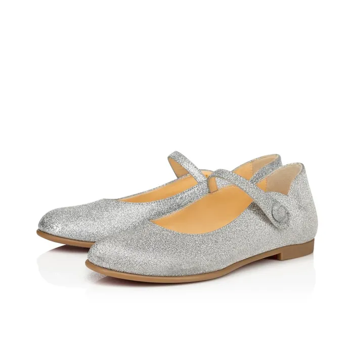 Kids Melodie Chick Ballerinas 8211 Glittered Calf Leather 8211 Silver Silver Christian Louboutin Ballerinas Kids Melodie Chick Ballerinas 8211 Glittered Calf Leather 8211 Silver Silver Christian Louboutin Ballerinas