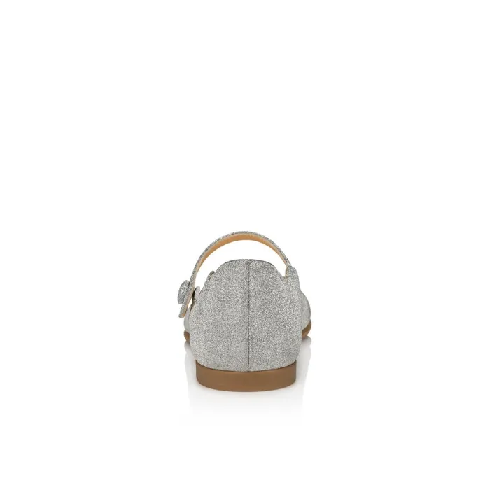 Kids Melodie Chick Ballerinas 8211 Glittered Calf Leather 8211 Silver Silver Christian Louboutin Ballerinas