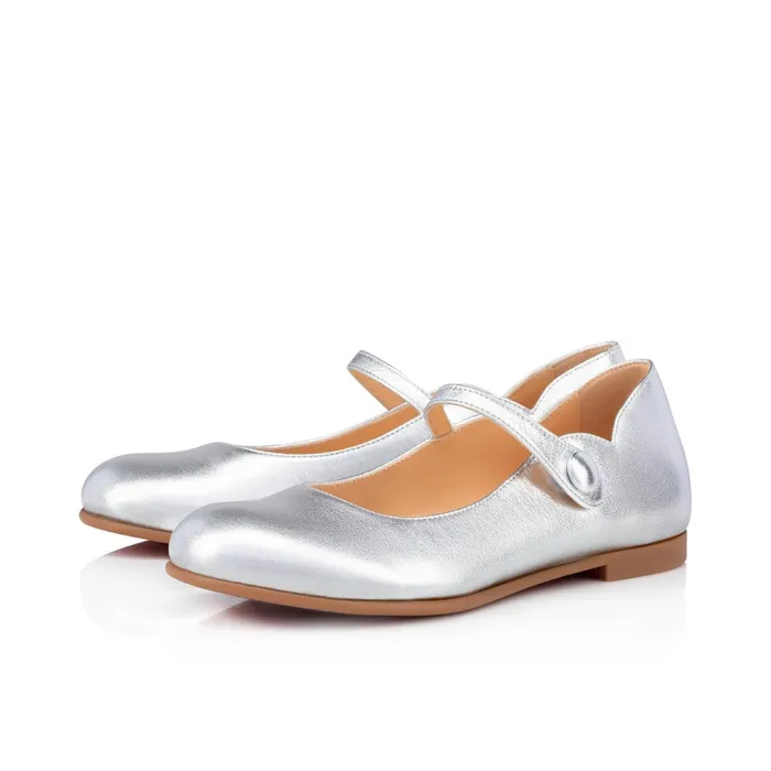 Kids Melodie Chick Ballerinas 8211 Nappa Leather 8211 Silver Silver Christian Louboutin Ballerinas Kids Melodie Chick Ballerinas 8211 Nappa Leather 8211 Silver Silver Christian Louboutin Ballerinas