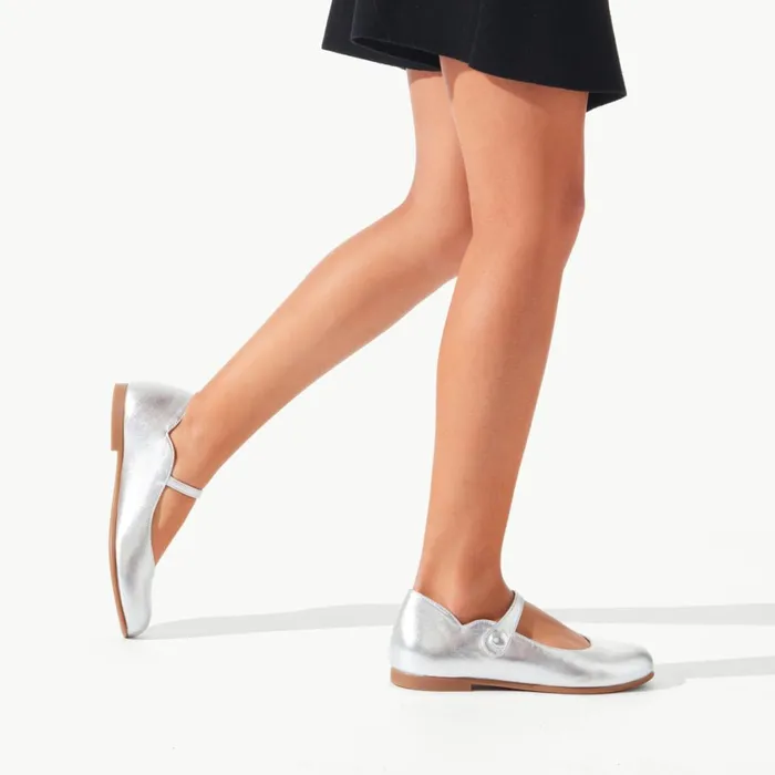 Kids Melodie Chick Ballerinas 8211 Nappa Leather 8211 Silver Silver Christian Louboutin Ballerinas