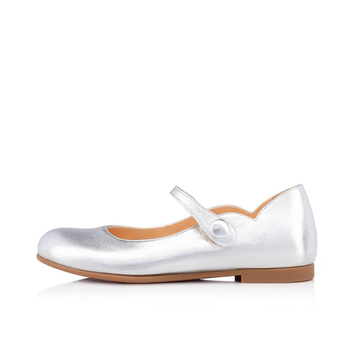 Kids Melodie Chick Ballerinas 8211 Nappa Leather 8211 Silver Silver Christian Louboutin Ballerinas
