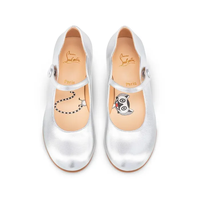 Kids Melodie Chick Ballerinas 8211 Nappa Leather 8211 Silver Silver Christian Louboutin Ballerinas