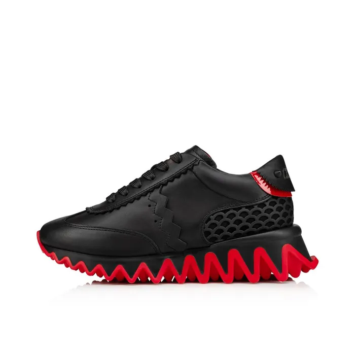 Kids Mini Shark Sneakers 8211 Calf Leather 8211 Black Black Christian Louboutin Sneakers