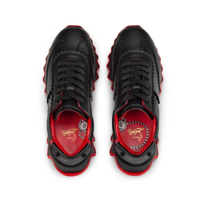 Kids Mini Shark Sneakers 8211 Calf Leather 8211 Black Black Christian Louboutin Sneakers
